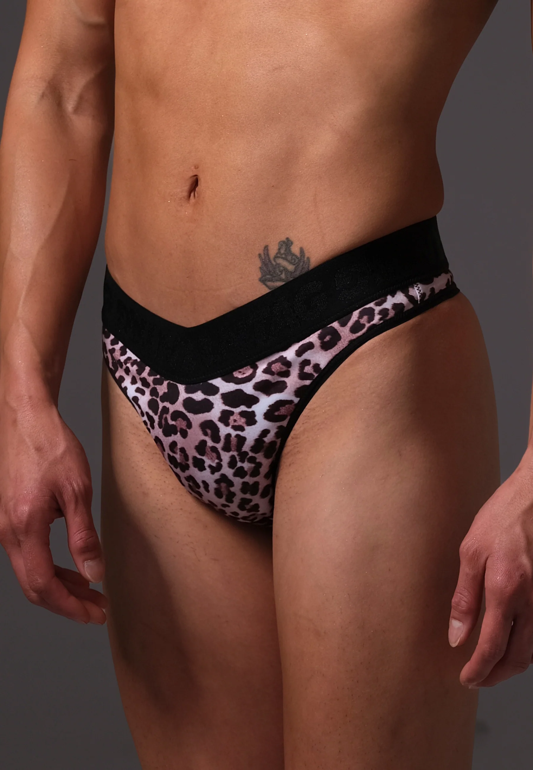 High Waisted Tucking Thong leopard