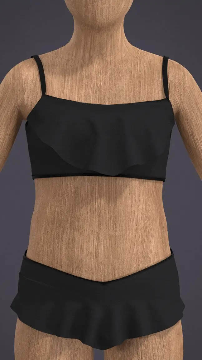 Bikini Top Ruffle black - Image 10