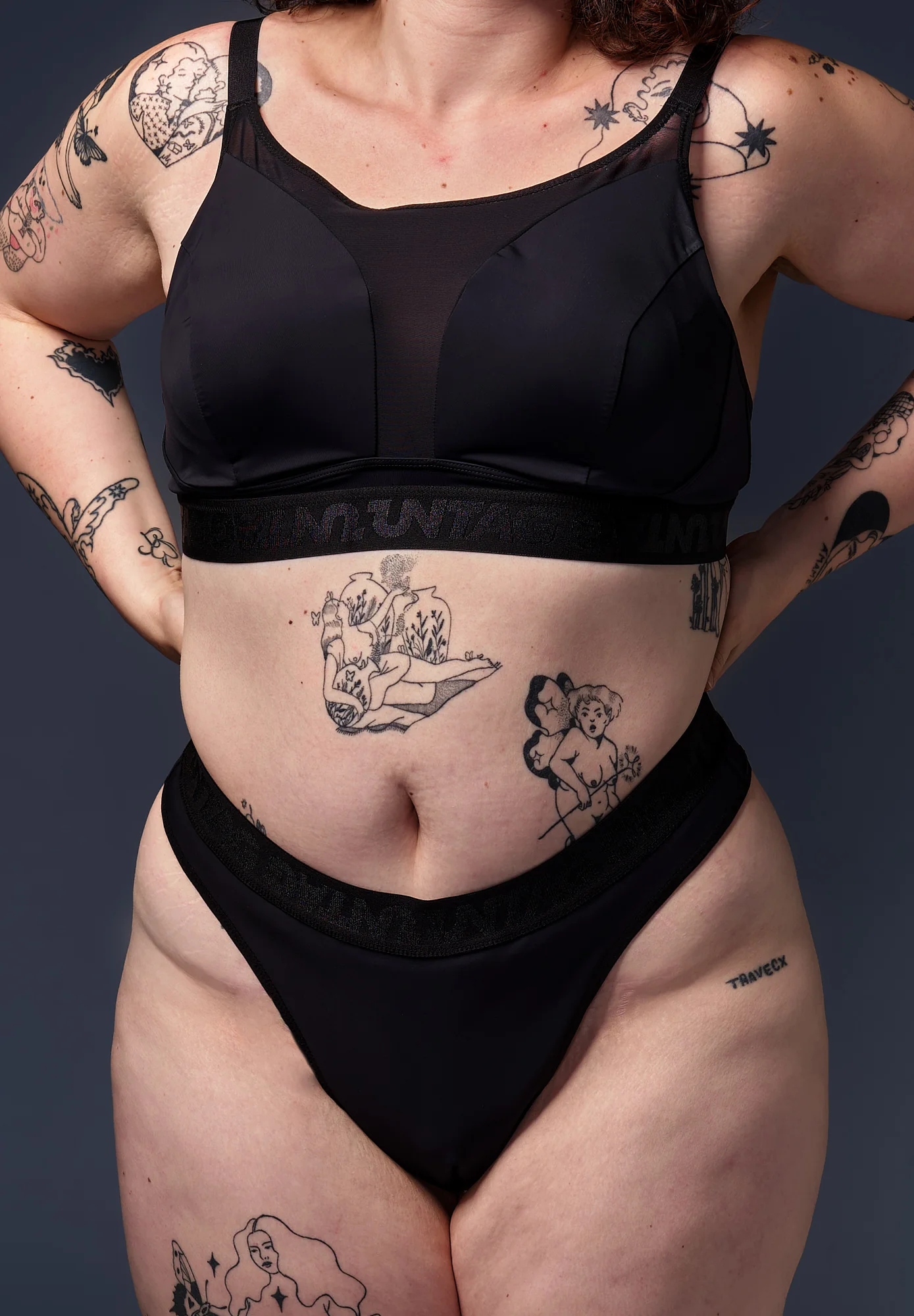 High Waisted Tucking Thong black - Image 5