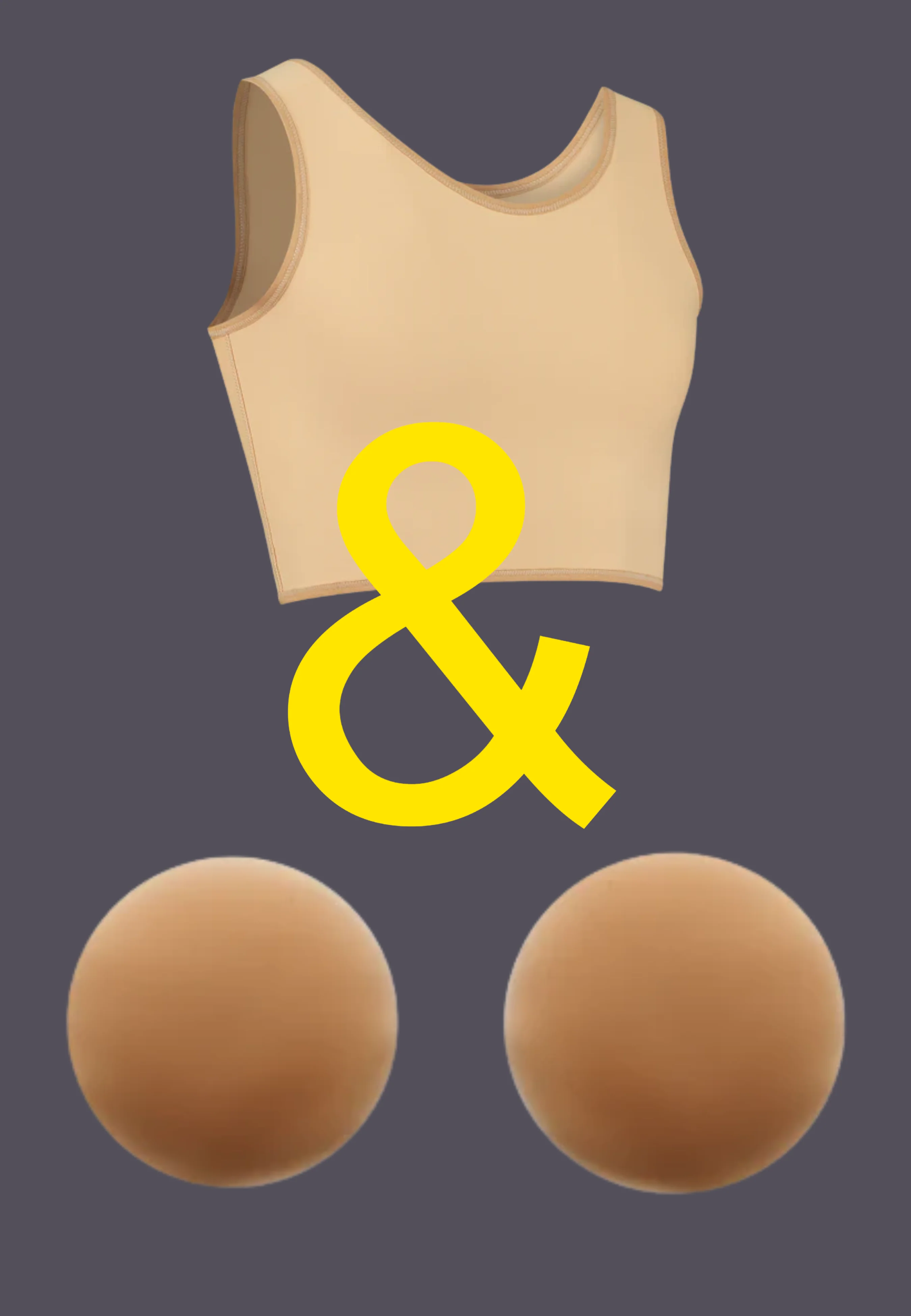 Short Binder caramel + Silicone Nipple Pads - BUNDLE