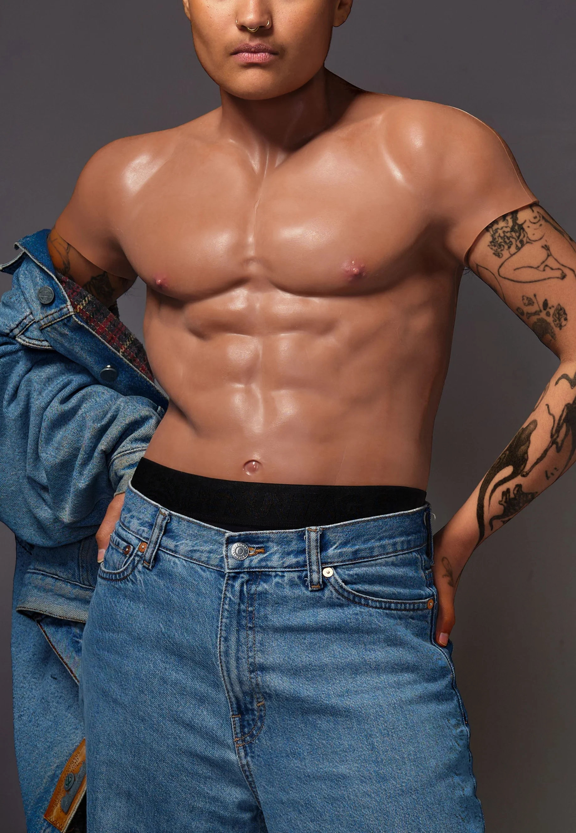 Silicone Torso Pecs and Abs vanilla - Image 5