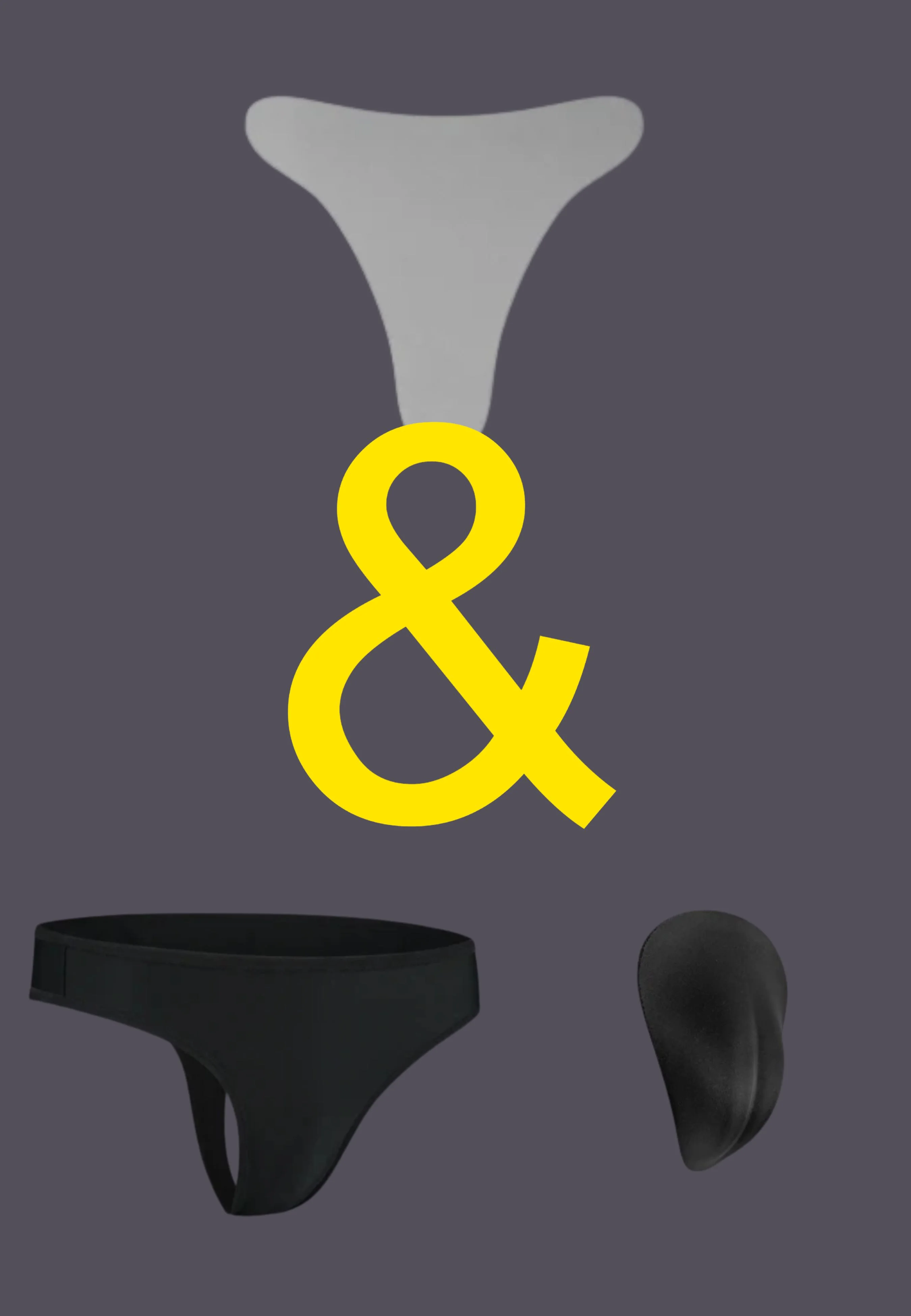 Tucking Thong Extra Strong black + Humphider© Thong + Vulva padding small - BUNDLE
